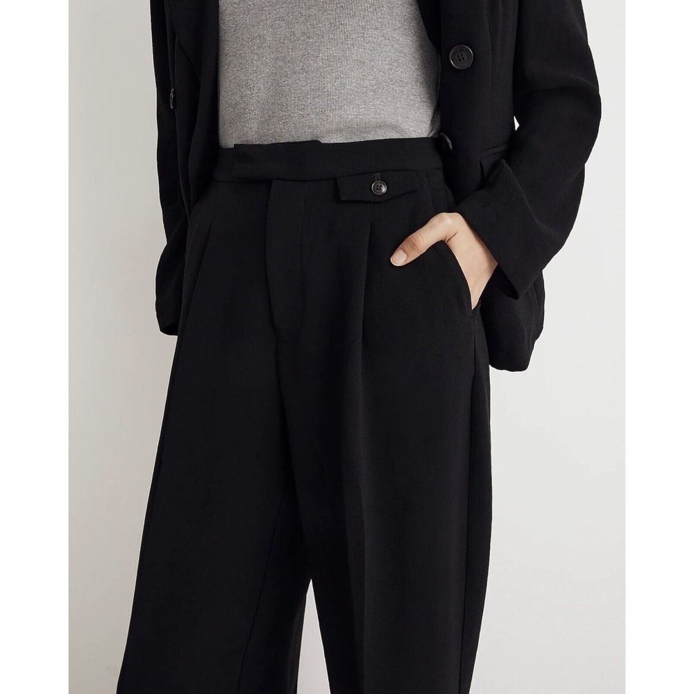 Madewell Rosedale Crepe Pant 4 High Rise Straight Leg Wrinkle Resistant - Picture 4 of 13